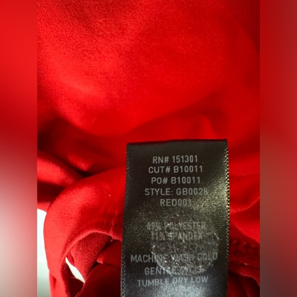 Good American Red and Black V Neck Lowdown Bodysuit - Picture 7 of 7